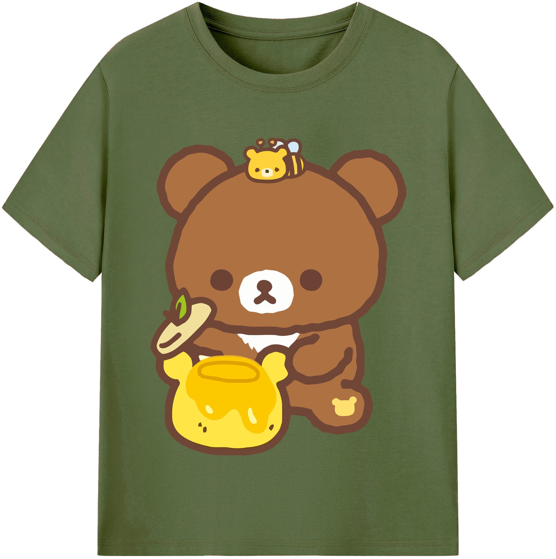 （画像用） リラックマ リラックマ キイロイトリ Rilakkuma Korilakkuma Kiiroitori 綿100％半袖Tシャツ（フロントプリント）